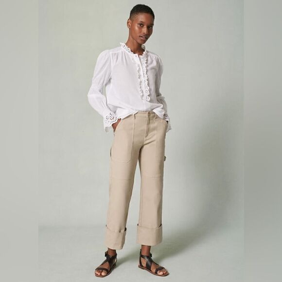 🇬🇧ME+EM Casual Straight-Leg Turn-Up Trouser - Picture 1 of 12